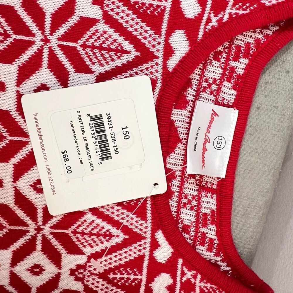 Hanna Anderson NWT knitting in Swedish red tiered holiday dress size 150 or girl - Picture 7 of 10